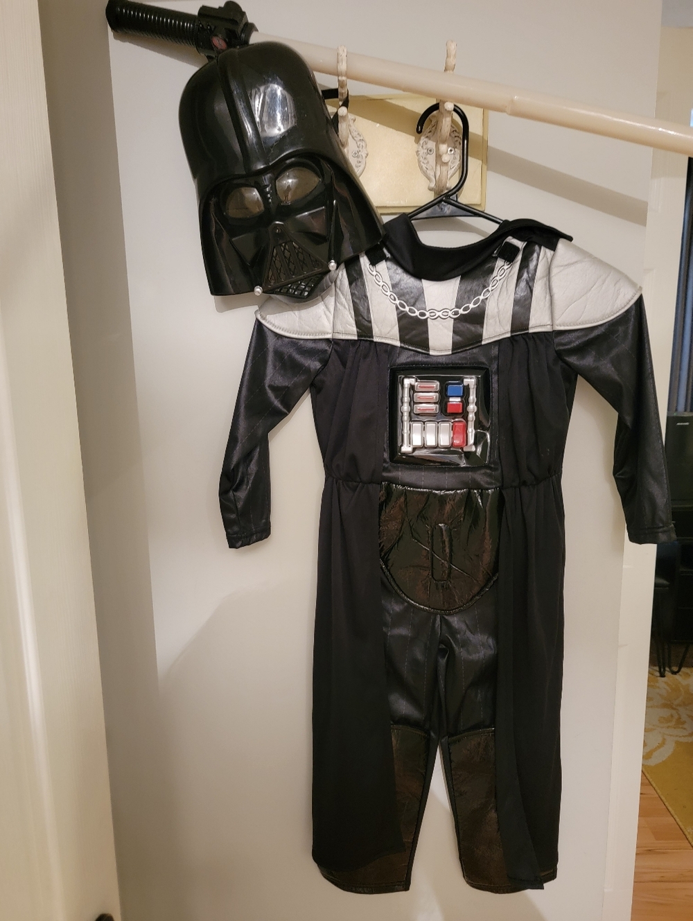 Disney Black Darth Vader Kids Costume with Silver Shoulder Panels